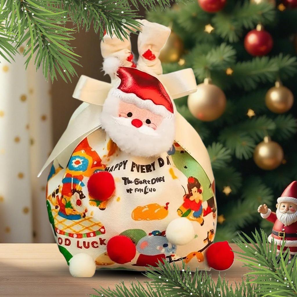 Christmas Treat Bags Christmas gift bags reusable gift candy fruit cloth packaging bags Holiday Wrapping Pouch Party Favors