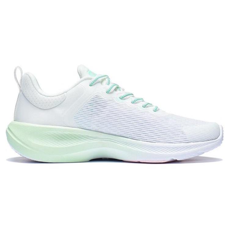 Li Ning Lanying Light Comfortable Textile, TPU Low Top Running Shoes Women's White Cyan Pink AFVT012-3