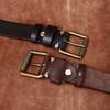 3.8Cm Wide Handmade Thickened Vegetable Tanned First Layer Cowhide Belt Men'S Genuine Leather Pin Buckle Casual Retro Denim Belt Men'S