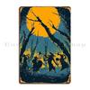 Wolf Jazz Under Moonlight Metal Plaque Poster Pub Club Personalized Character Party Plates Tin Sign Poster