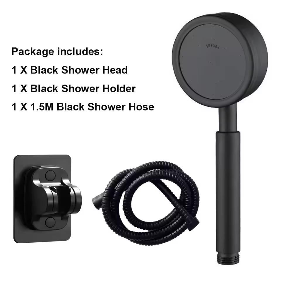 New 304 Stainless Steel Shower Head Fall Resistant Durable High Pressure Showerhead Bathroom Handheld Water Saving Shower Set