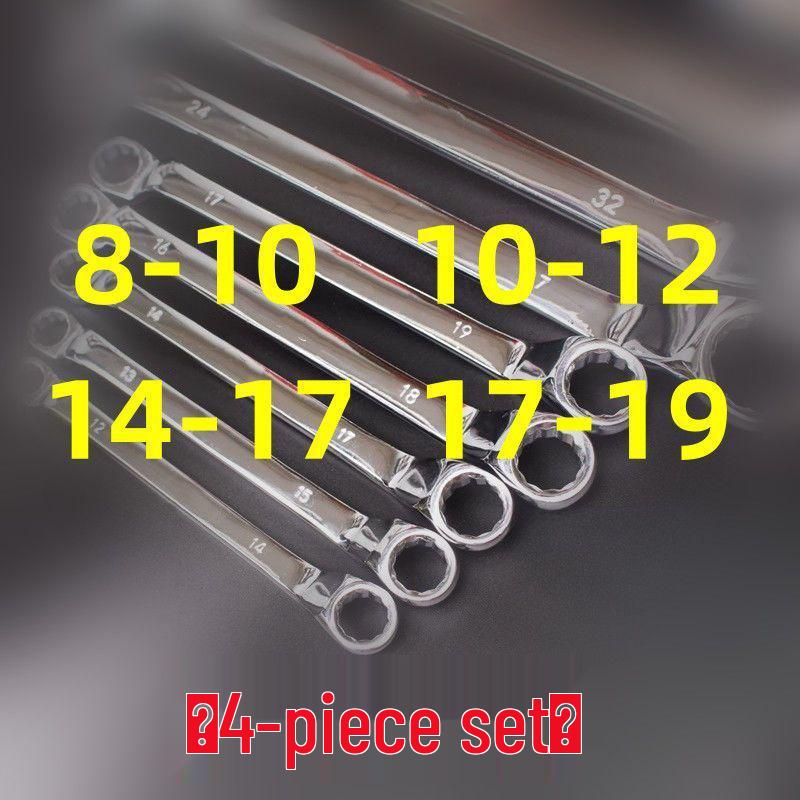Dual-Ended Extra Long Chrome Hexagonal Box Wrench Set, Mirror Polished