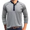 Maglietta Henley a maniche lunghe da uomo Intimo Maglietta basic casual Maglietta traspirante a 4 bottoni Maglietta da allenamento traspirante per uomo