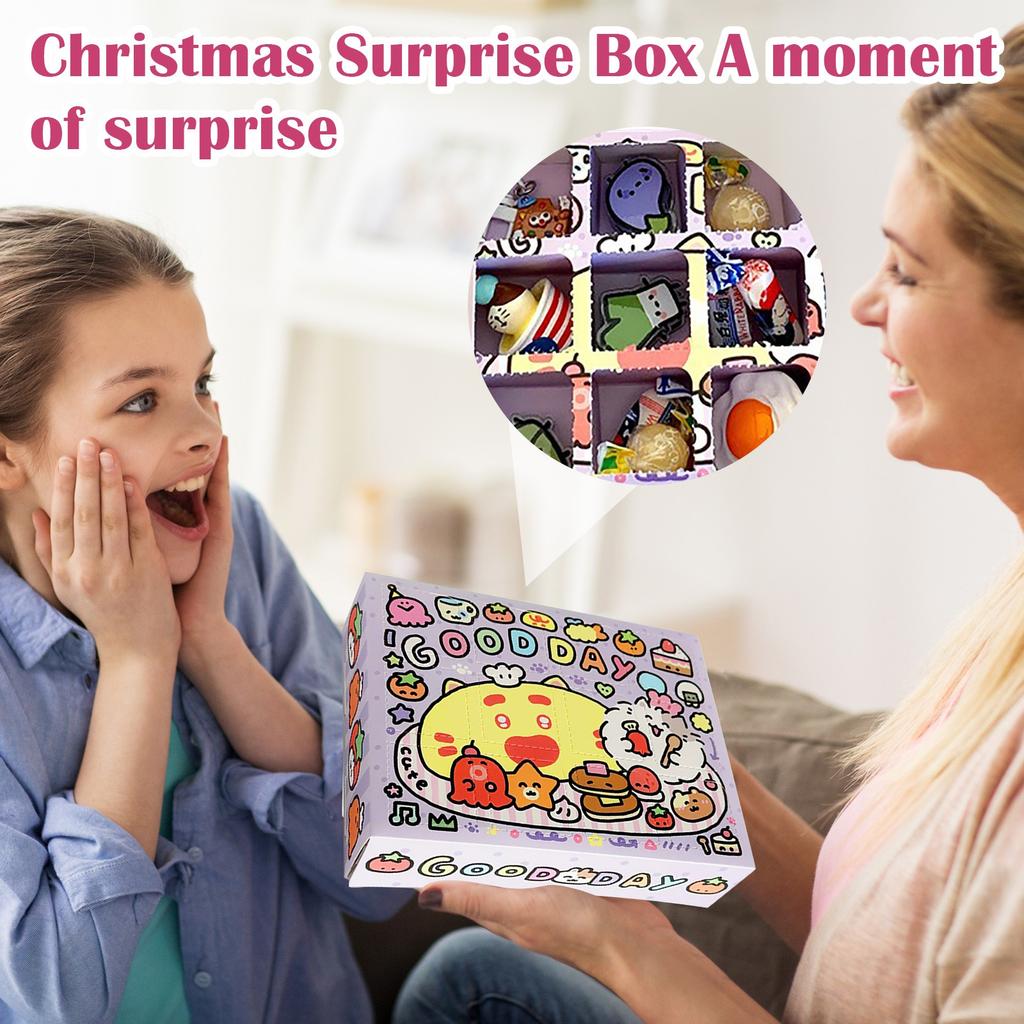 Christmas Surprise  Box - 12-Slot DIY Gift Box - For Party Decor, Xmas Gifts, Event Prizes