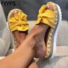 Women Cute Bowknot Sandals Casual Slip On Sandals Ladies Casual Platform Sandals Party