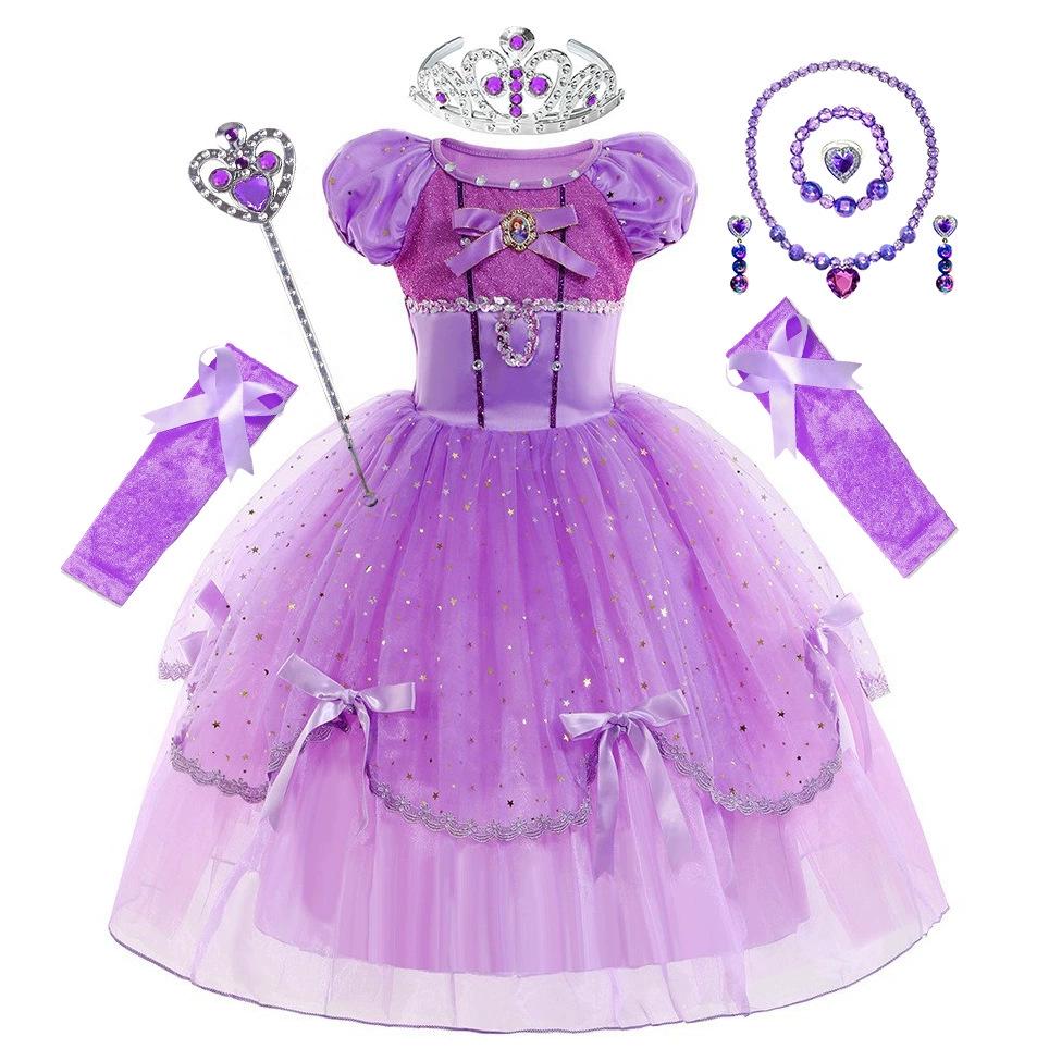 Prinzessin Sophia Halloween-Kleid für Kinder mit Ärmeln