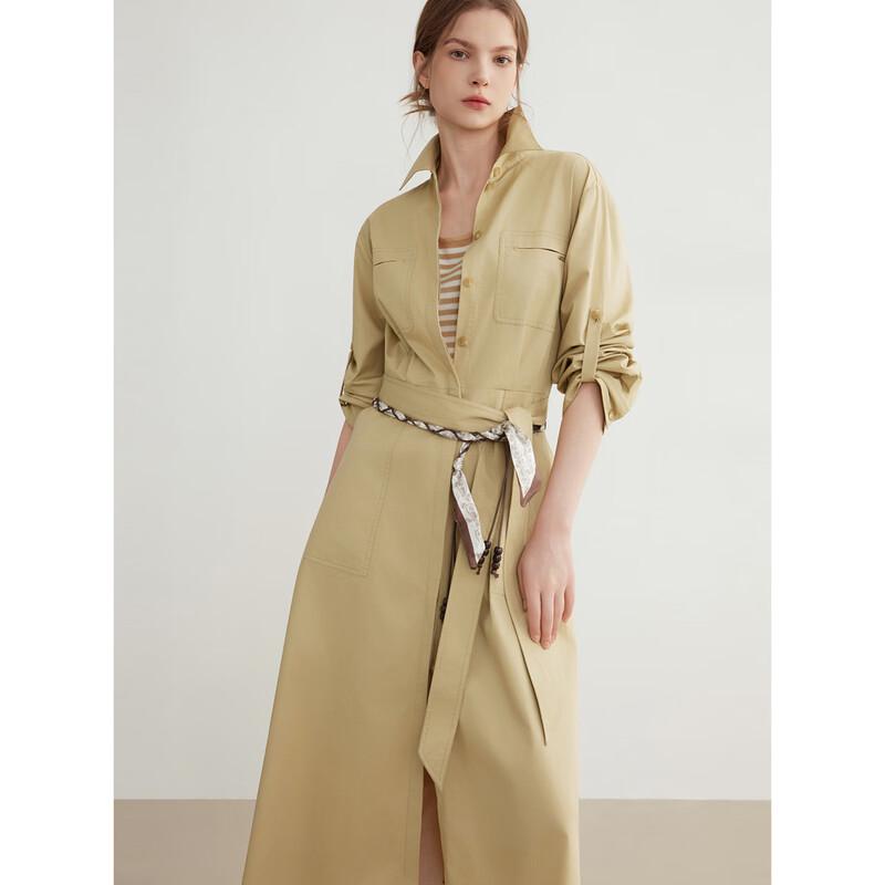 ELLE Women s French Cotton Shirt Dress S