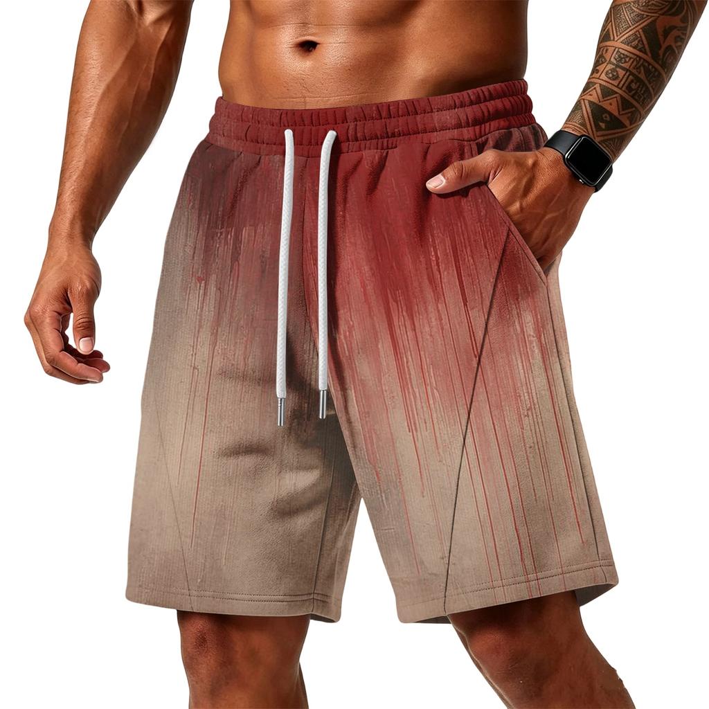 Men's Layer Loose Shorts with Pockets - Gym Training Workout Shorts for Beach, , Running, Casual Everyday Wear