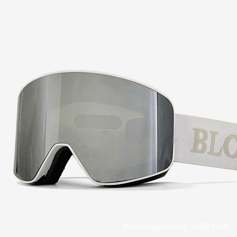 Ski goggles for men and women, adult-sized, with cylindrical lenses, double-layered anti-fog and windproof design, and a clip-on feature for