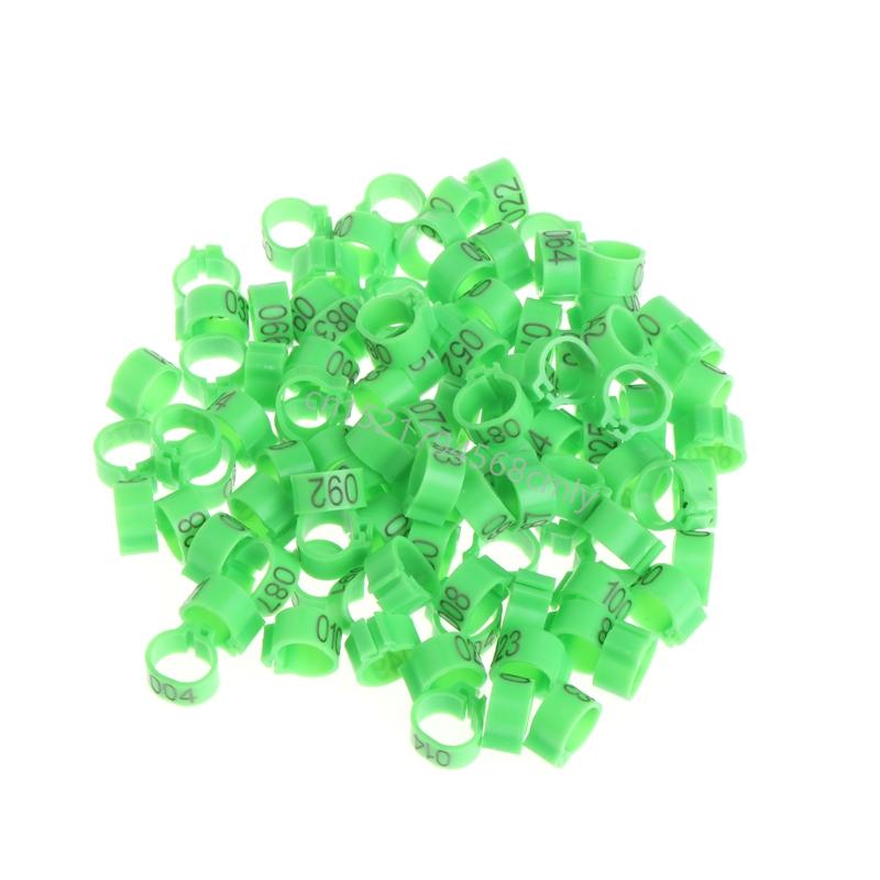 100 Pièces Anneaux de Patte d'Oiseau Poulet Anneaux de Patte d'Identification Dinde Anneaux de Patte de Volailles Clip pour Pigeons Oiseaux 10mm 6XDE