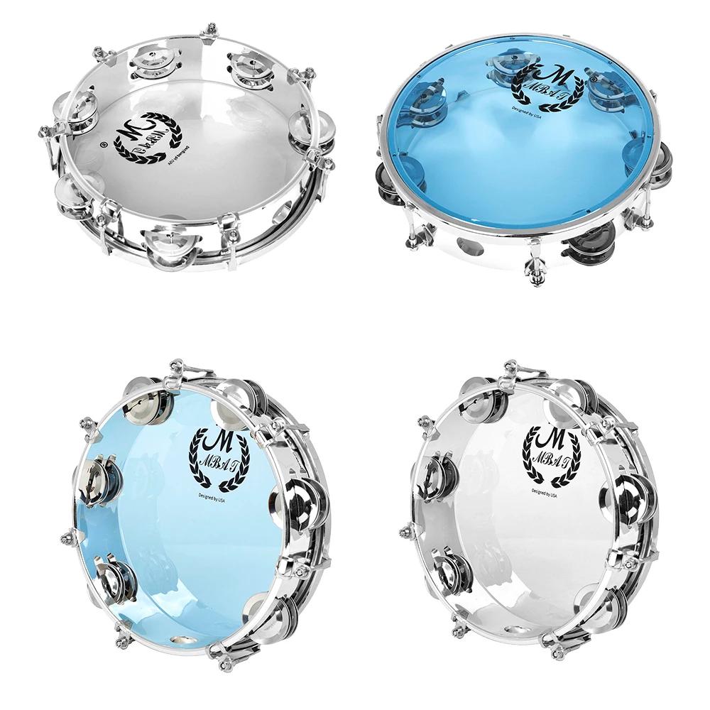 IRIN 8/10 Inch Tambourine Adjustable Tone Hand Held Drum Double Row Jingle Drum Children Music Toys Percussion Instrument