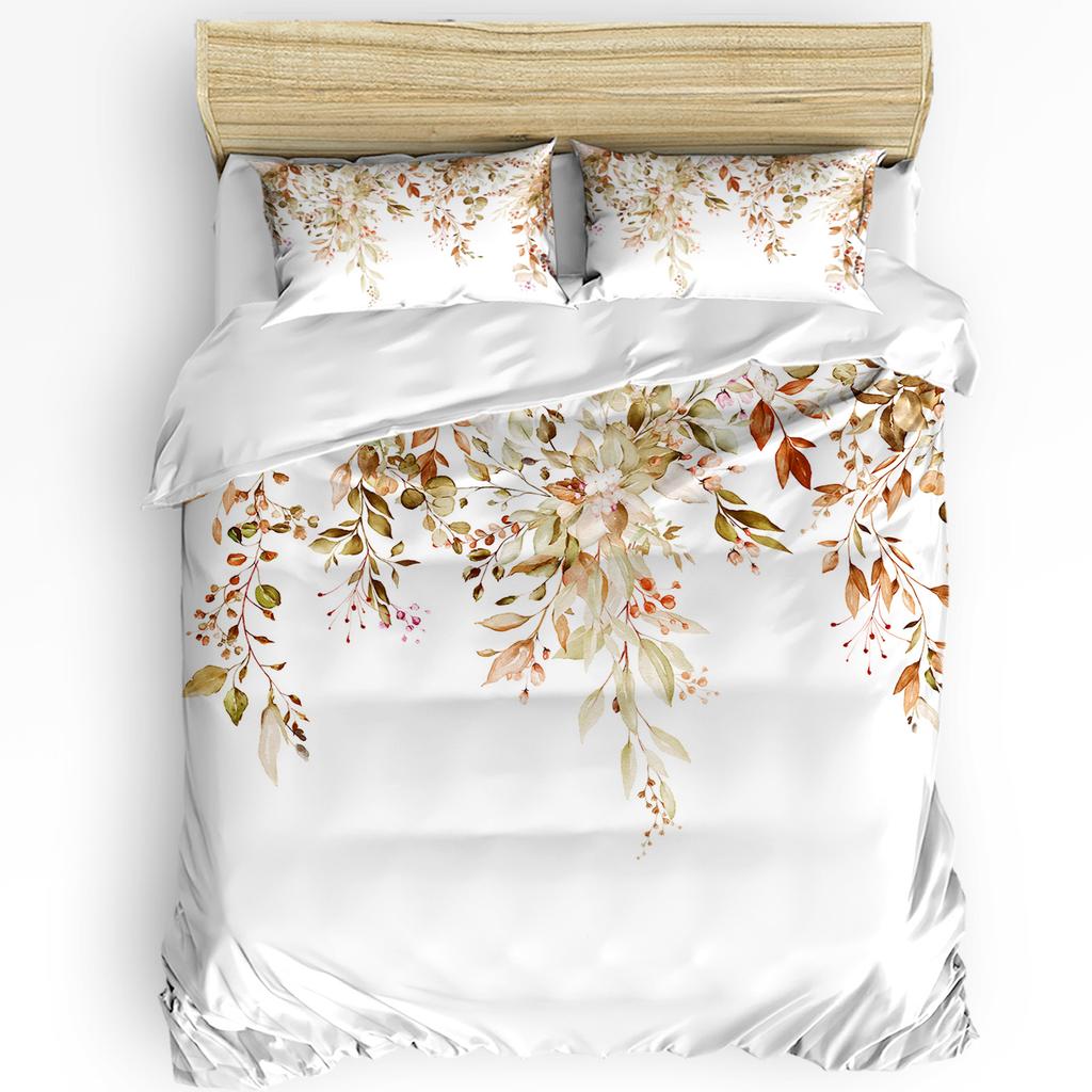 Wild Flower Eucalyptus Sunflower Plant Lavender 3pcs Bedding Set For Double Bed Home Textile Duvet Cover Quilt Cover Pillowcase