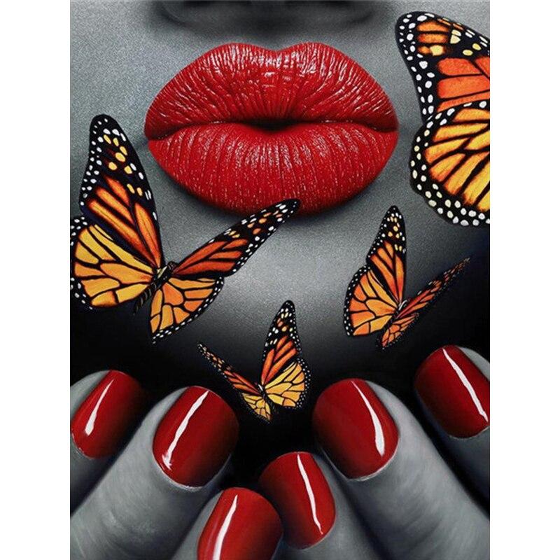 

Новый 5D DIY алмазная живопись губы Алмазная вышивка деньги вышивка крестом полная круглая дрель ремесла домашний декор ручной художественный подарок Full Round 40x50CM