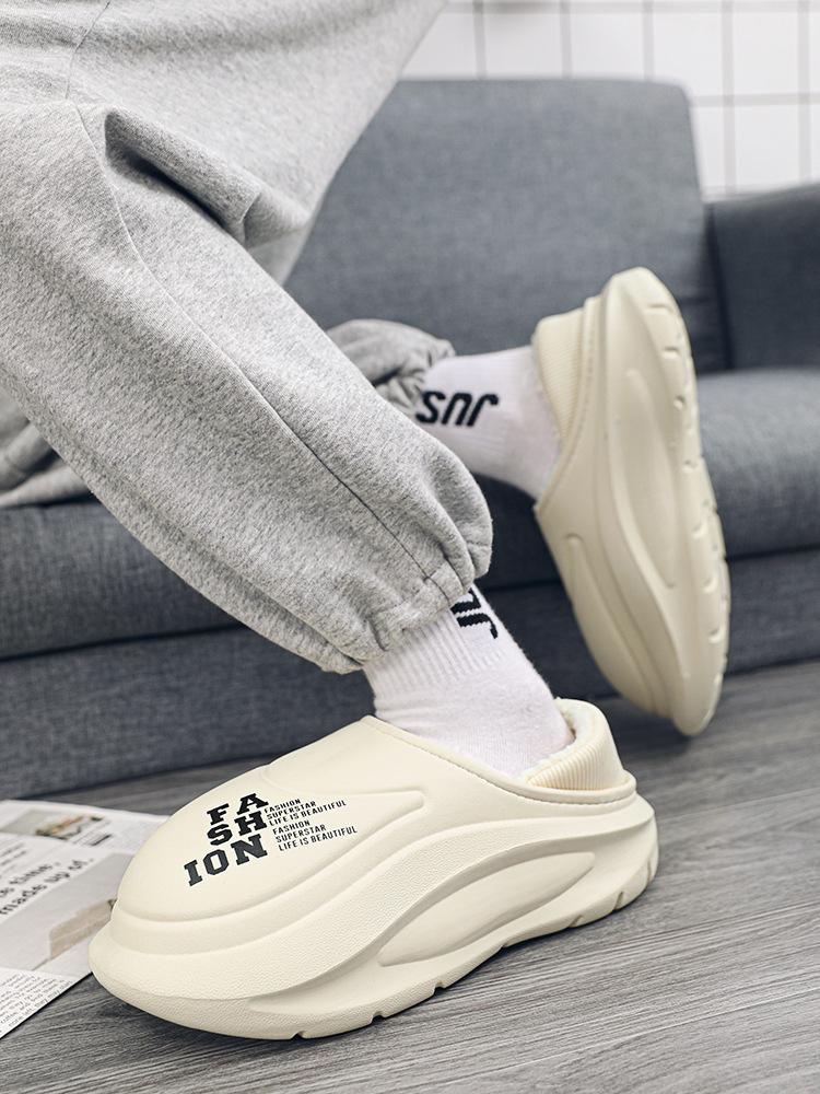 Warm fashion women's cotton shoes foreign trade heel waterproof bag cotton slippers men's winter confinement shoes home thickened outer wear