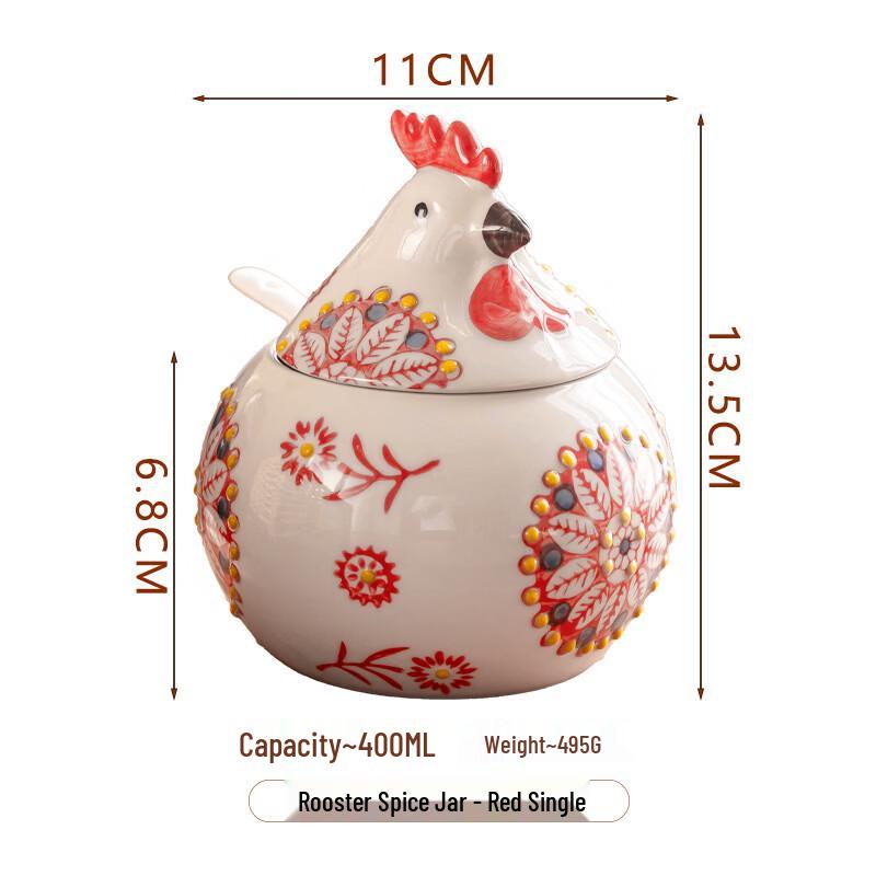 ZISIZ Cartoon Ceramic Chicken Salt Shaker Set