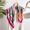 Lenço Quadrado Pequeno Retro 70cm Lenço Imitação de Seda Lenço de Cabeça Lenço Estampado Primavera e Verão Lenço Lenço Profissional