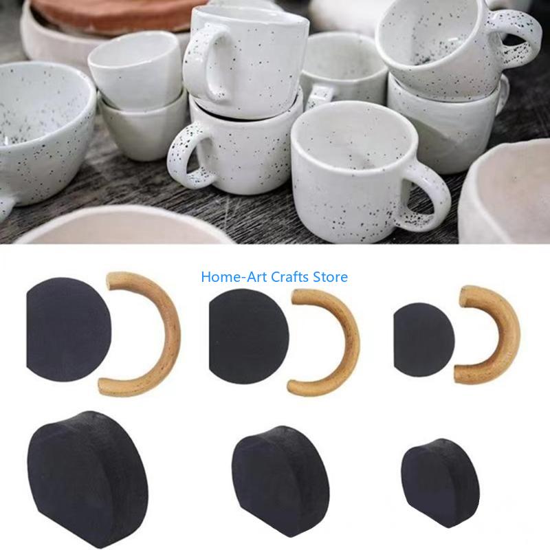 Y3NA 12-Pieces Pottery Mug Handle Molds Set for Clay Mug Handle Forms Mug Handle Making Pottery Molds, Various Sizes & Shapes