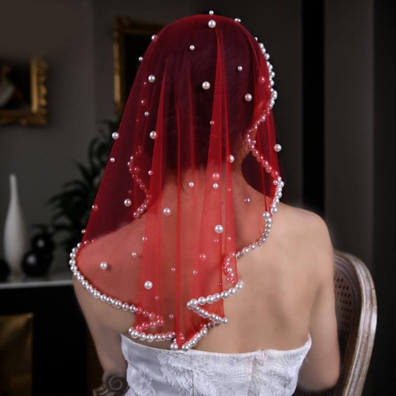 Junggesellinnenabschied Perlen Brautschleier Dekorationen, Brautgeschenk, Hochzeitskleid Zubehör Kopfschmuck Schleier