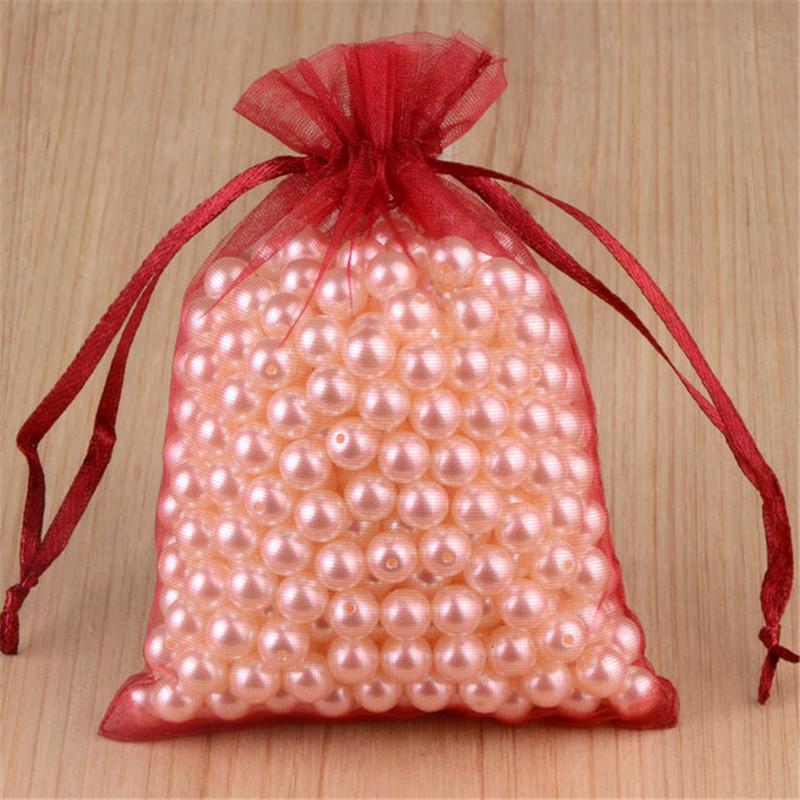 25/50 Stück Organzabeutel Schmuck Geschenktüten Hochzeitsfeier Dekoration Kordelzugbeutel Weihnachtsverpackungsbeutel 7x9 10x15 13x18CM 50%