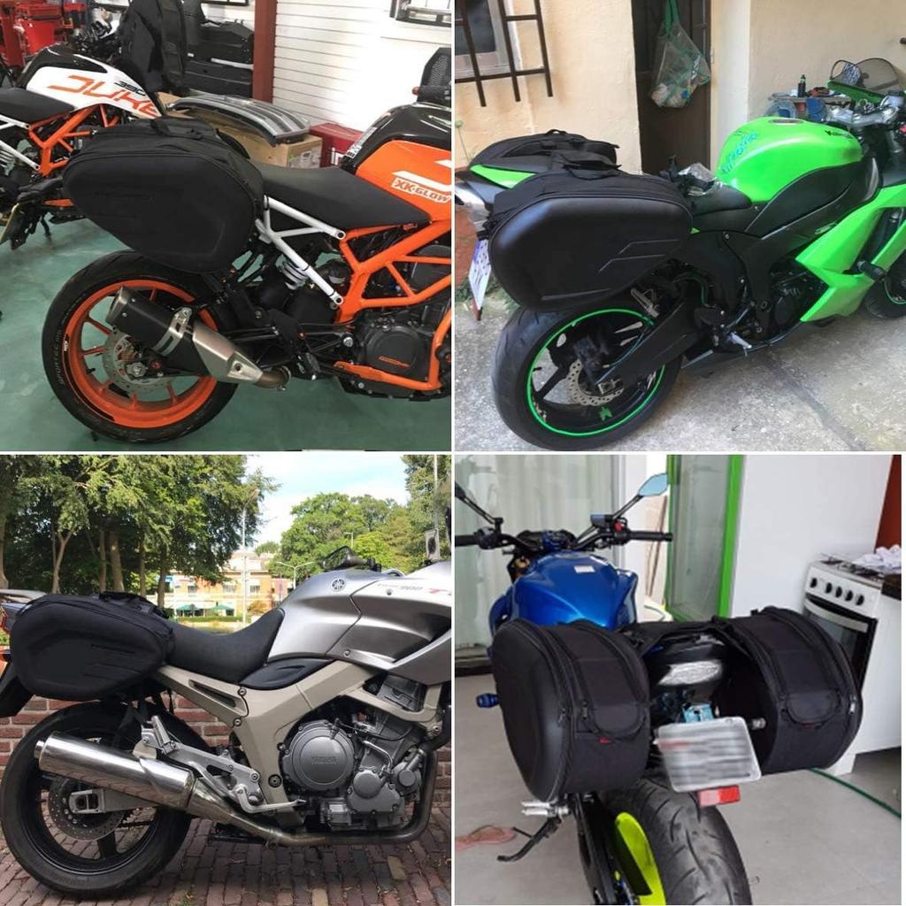 Motorcycle Saddle Bags, Powersports Saddle Bags, Waterproof Saddlebags Luggage Bag, Full Face Helmet Storage Bag, Motorcycle Pillion Seat Bag