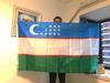(BANDERA DEL CIELO)Bandera de Uzbekistán 3x5 pies alta calidad Colgante Poliéster República de UZ Banderas Nacionales 90x150cm pancarta para decoración