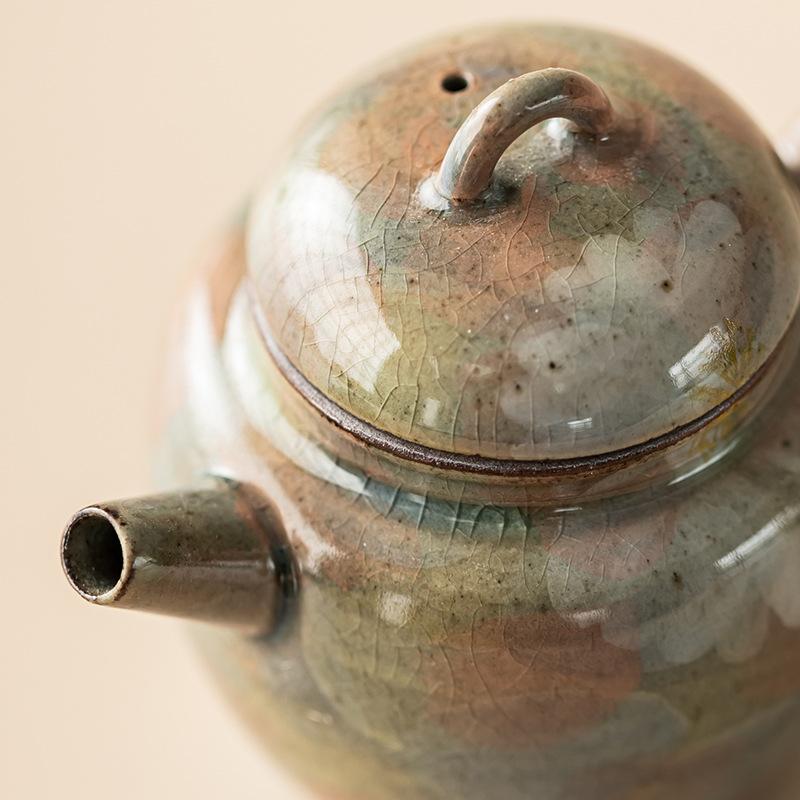 1Pc Oil Painting Wind Ice Flake Glaze Hand-painted Daisy Ceramic Teapot Siting Pot Filter Teapot Pot  KungFu TeaSet Gifts