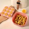 2-piece square silicone air fryer inner liner, reusable silicone air fryer inner liner, food safety air fryer accessories, bakin