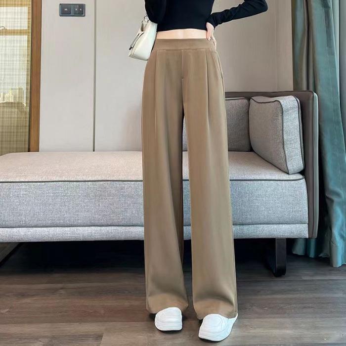 Spring & Autumn High-Waist Wide-Leg Pants: New Summer Thin, Casual, Straight-Leg Design
