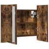 Vidaxl Bathroom Cabinet with Mirror, Smoked Oak, 60X12X45 Cm