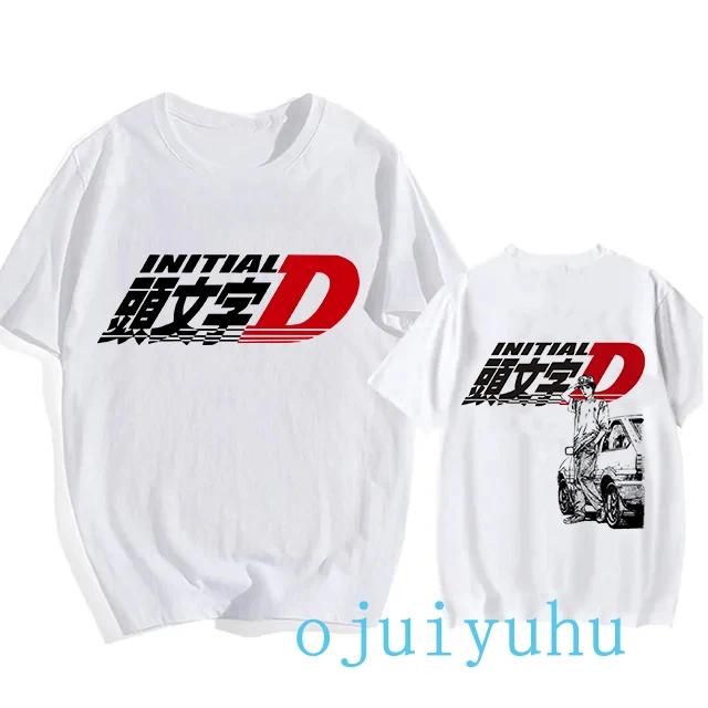 AE86 Funny Harajuku Manga T Shirt Japanese Anime Cartoon Gothic Summer Tops Initial D EU Size T-Shirt Men Graphic Tee Shirt Male