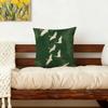 Japanese Emerald Green White Crane Bird Pillow Covers 18x18, Japandi Home Decor, Traditional Oriental Asian Minimalist Birds Pillow Cover Pillowcase