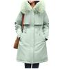 Women's Casual Warm Versatile Large Collar Solid Color Thickened Cotton Coat Jacket