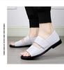 Men's Black Leather Breathable Outdoor Driving Sandals