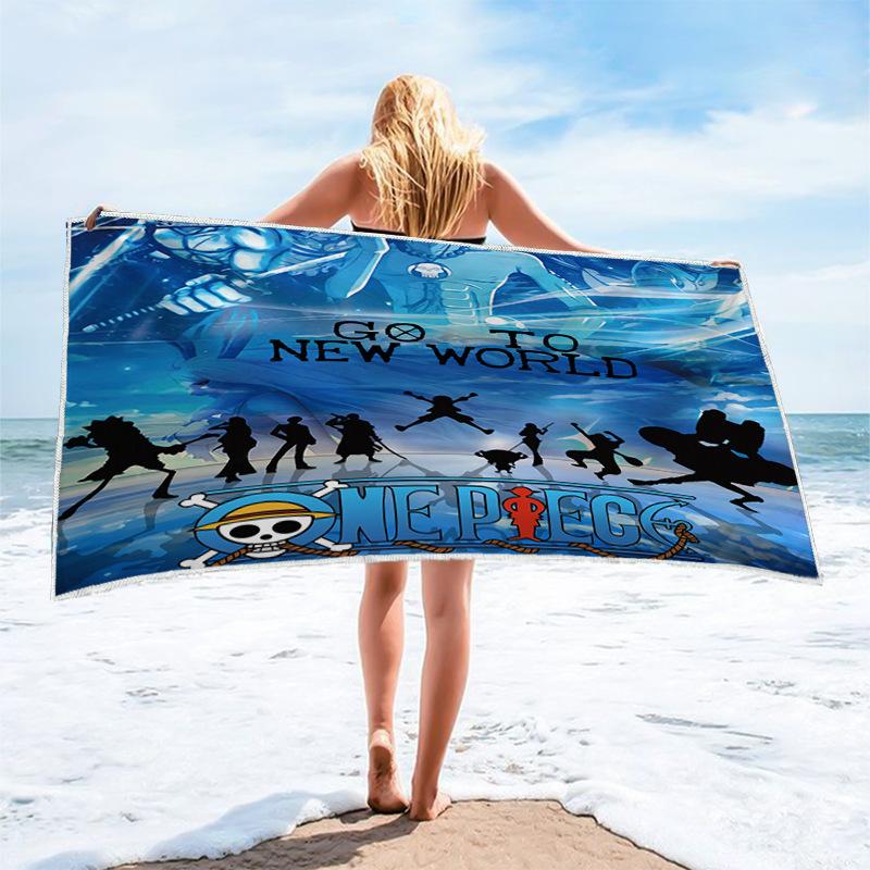 Anime Character Printed Square Microfiber Beach Towel Quick Dry Bath Towel For Shower Swimming