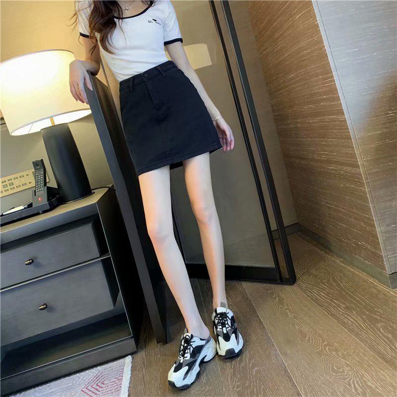 Plus Size Denim Midi Skirt - High Waist Casual Spring/Summer A-Line Bodycon Skirt for Women