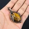 Tiger Eye Pendant, Handmade Gemstone 999 Copper Wire Wrapped Pendant Antique Jewelry, For Gift Silver Jewelry