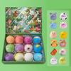 4/6/12 Stück Kinder Badesalz-Badekugeln mit Spielzeug darin Pflanzen Ätherische Öle Handgemachte Sprudelbälle Trockene Haut Feuchtigkeitsspendende Duschkugel Entspannung Spa Geschenk