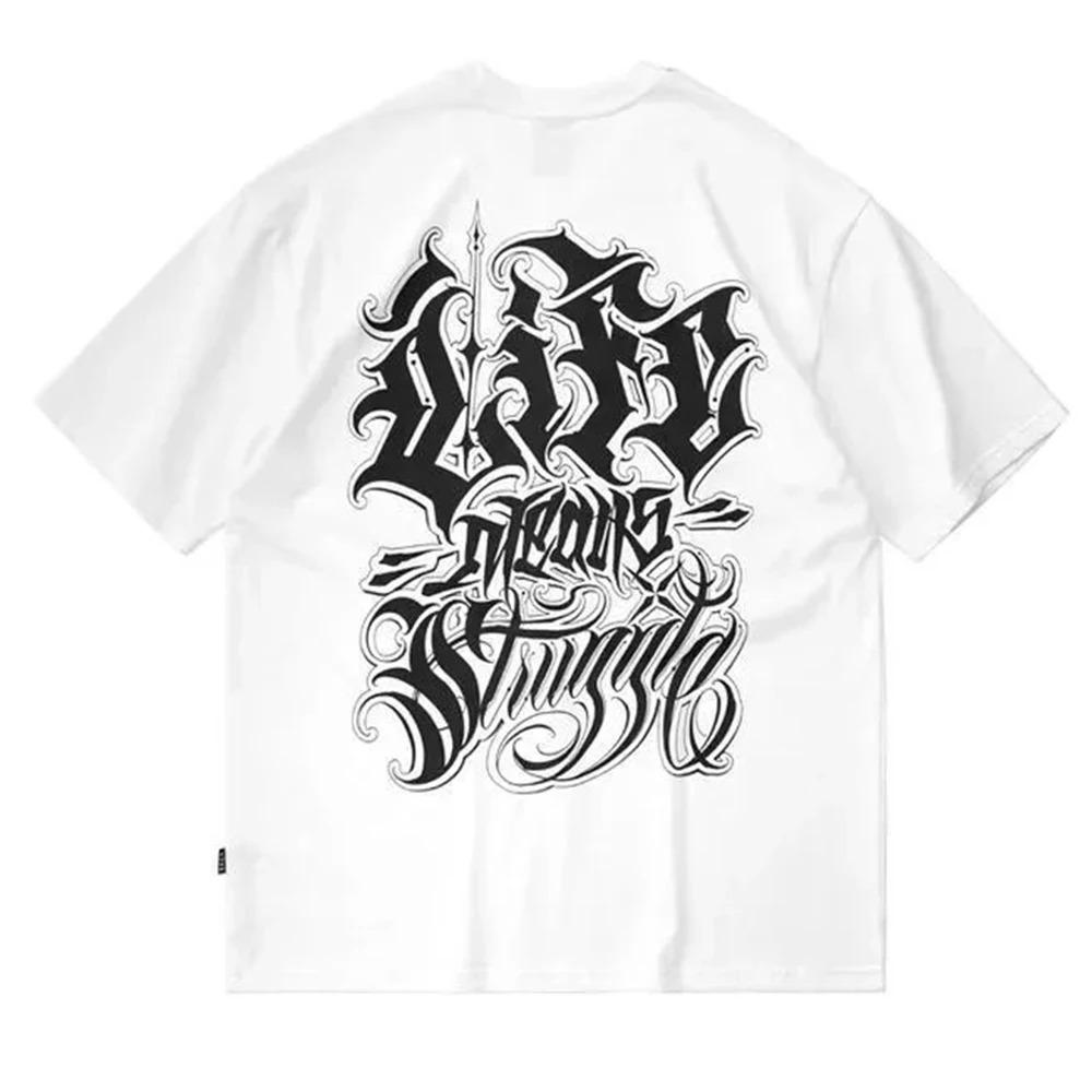 West Coast T-shirt Double-headed Swallow Los Angeles Street Rock Loose Hip-hop Round Neck Casual Short-sleeved Men's Clothing