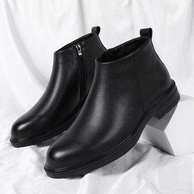 Chelsea Boots Men High Top Dress Shoes Outdoor Business Formal Ankle Boots Antumn Bota Masculina Split Leather Shoes Men