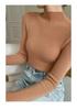 Women's Autumn/Winter Pure Cashmere Striped Slim-Fit Sweater with Half-High Neck