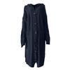 Women's Loose Button Pocket Cable Knitted Mid-length Coat