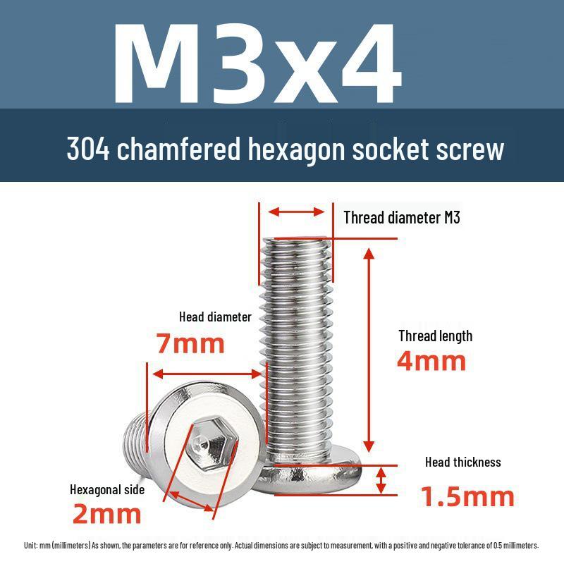 Yigu 304 Stainless Steel M2-M12 Countersunk Flat Head Hex Screw for Furniture & Cabinets