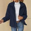 Women Fashion Winter Warm Comfortable Long Sleeve Lapel Fleece Plush Jacket Coat