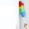 1pcs Household Rainbow Dust Duster Practical Plastic Feather Duster Telescopic Handle Sweeping Brush Cleaning Product Tool
