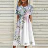Fritidskjoler for kvinner Trykte kjoler Sommerkjoler Trykt plisserte midikjoler Basic Classic Outdoor Daglig Kortermede løse kjoler
