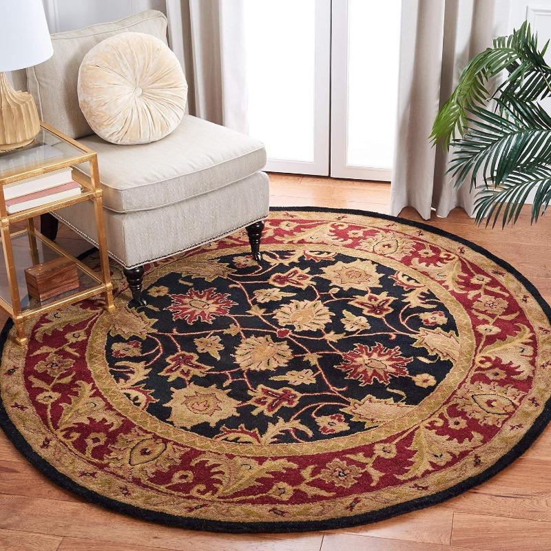 Fashion Round Rug Animal Print Minimalist Pattern Circle Carpet for Living Room Floor Mat Chair Coffee Table Bedside Decoration