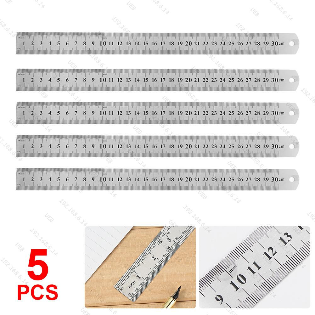 Metal Straight Ruler Stainless Steel Ruler Stationery Drafting Supplies Hand Tools Precision Double Sided Measuring Tool