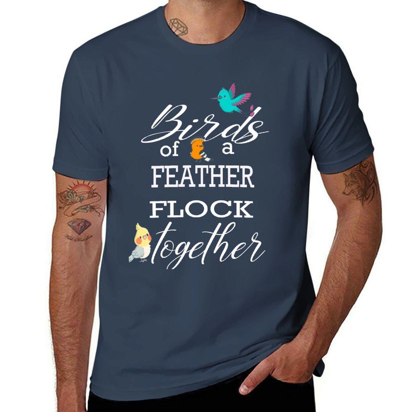 Birds Of A Feather Flock Together Tshirt Fashion Print Casual Short Sleeve S