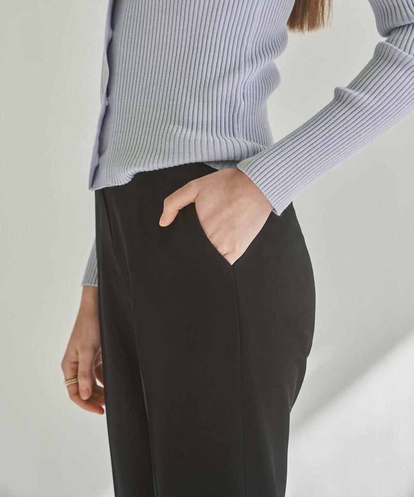 Kkeulle Summer Wool Slim Pants_Black