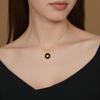 Versace Solid Color Pendant Design Metal Resin Necklace Unisex Necklace Gold 24PDG17255DJMRK41T